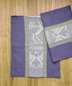 Duo Set de Table Artisanal Mésoaméricain - Gris-Violet