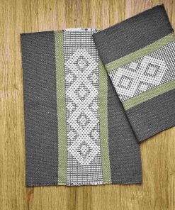 Set de Table Artisanal Vert Olive | Tissage Mexicain