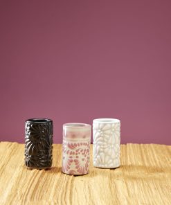 Trio des tasses talavera noir, rose et blanc