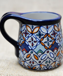 Mug tradition céramique orange artisanal – vue intérieure et extérieure