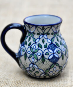 Jarrito Abuela – mug artisanal mexicain verde avec anse et bordure émaillée
