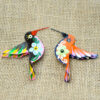 Colibri métal mexicain peint à la main, décoration artisanale colorée en métal