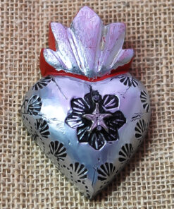 Cœur exvoto artisanal en fer repoussé – design spirituel petit 3
