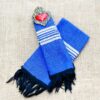 Duo de serviettes de table artisanales bleues en coton tissées à la main – Telar de pedal du Mexique