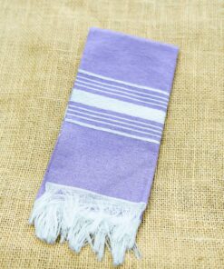 Serviettes de table coton artisanales violet pastel