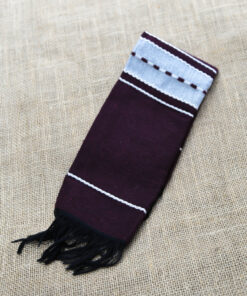 Serviettes de table coton artisanales bordeaux avec bord noir