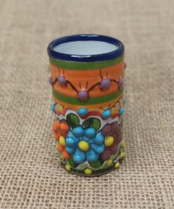 tasse mexicaine Talavera artisanale multicouleur fleurs