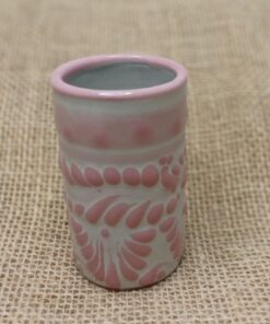 tasse mexicaine Talavera artisanale rose blanc