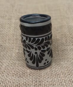 tasse mexicaine Talavera artisanale noir points