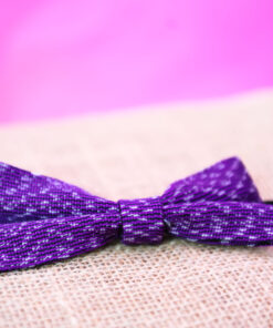 Nœud papillon rebozo violet intense – pièce unique en tissu mexicain