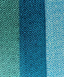Rebozo mexicain artisanal - tons bleu-aqua