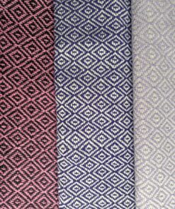 Rebozo mexicain en coton – motif mauve et rose